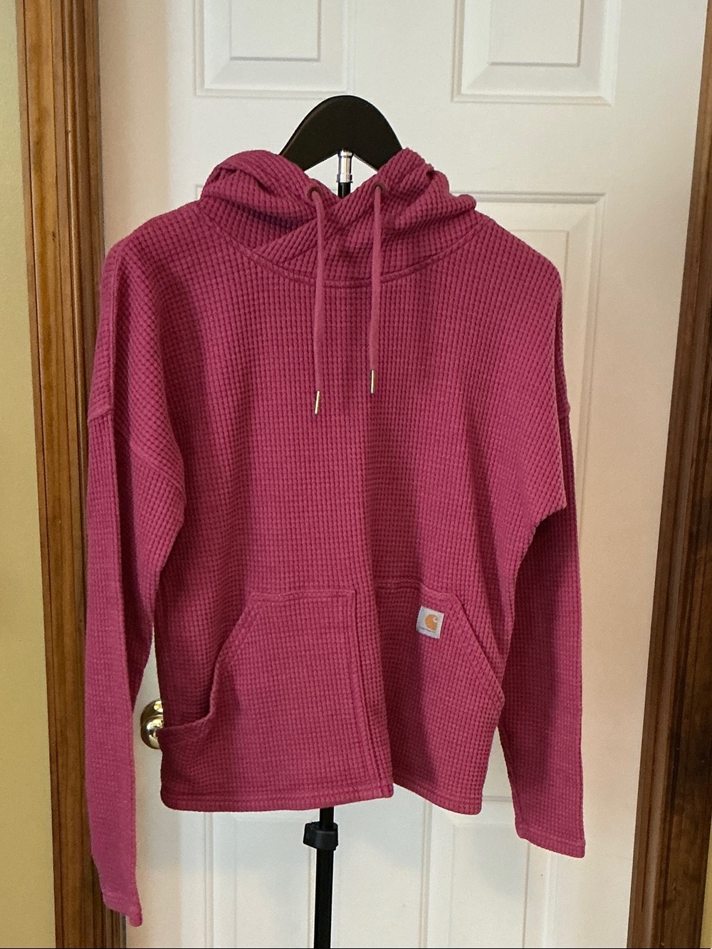 Carhartt Pink Waffle Knit Hooded Pullover